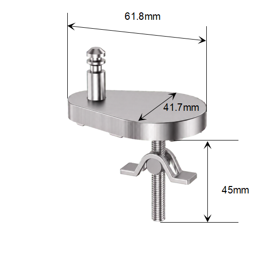 Quick Release Toilet Seat Hinge Base Adjustable Teardrop Top Fix Mount with Arch Lock dimensions