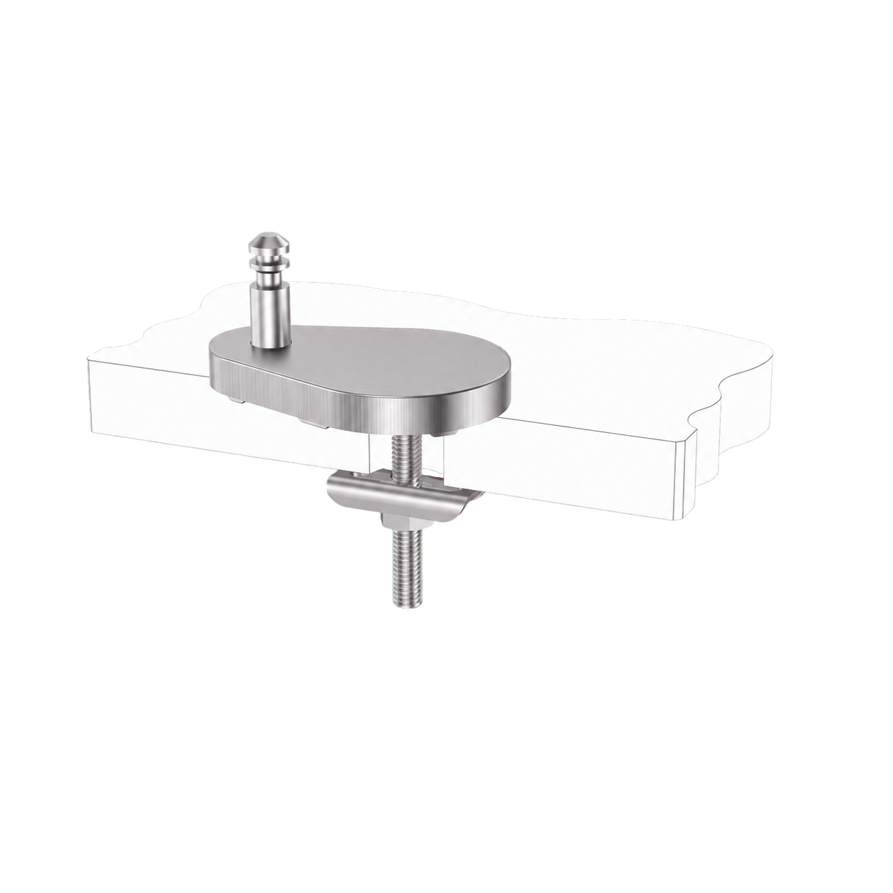 Quick Release Toilet Seat Hinge Base Adjustable Teardrop Top Fix Mount with Slot Lock product view