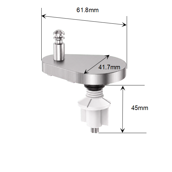 Bottom Fix Quick Release Toilet Seat Hinge Base Adjustable Teardrop Mount with Plastic Nut dimensions