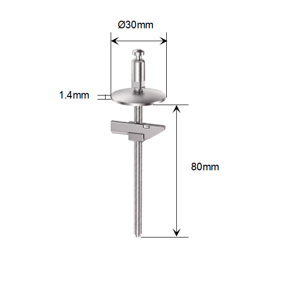 Fixed-Mount Push-Button Quick-Release Toilet Seat Kit with Wedge-Lock Top Fixing dimensions