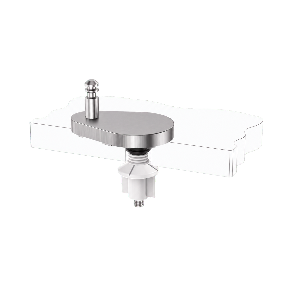 Bottom Fix Quick Release Toilet Seat Hinge Base Adjustable Teardrop Mount with Plastic Nut product view