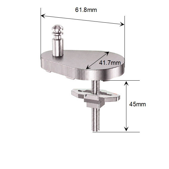 Quick Release Toilet Seat Hinge Base Adjustable Teardrop Top Fix Mount with Boat-Shaped Lock dimensions