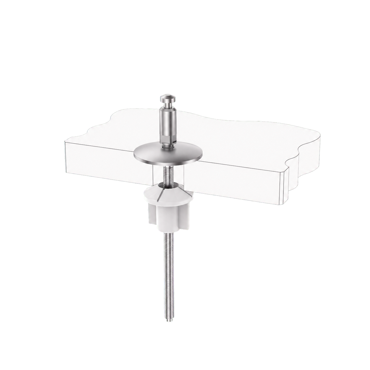Push Button Quick Release Toilet Seat Fixing Kit with Fixed Base and Plastic Nut product view