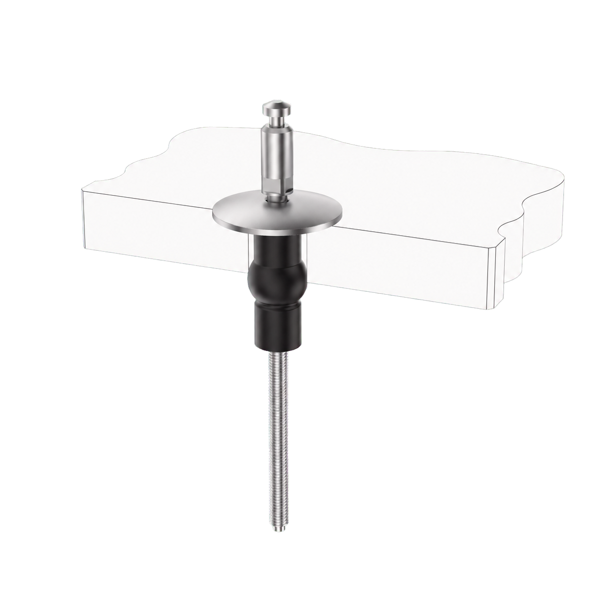 Push Button Quick Release Toilet Seat Kit with Fixed Base and Rubber Expansion Top Fixing product view