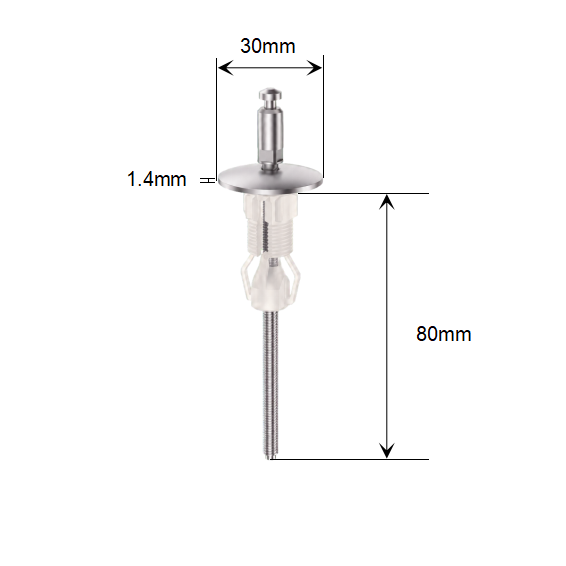 Quick Release Top Fix Toilet Seat Hinge Base with Fixed Mount and Nylon Expansion Plug dimensions