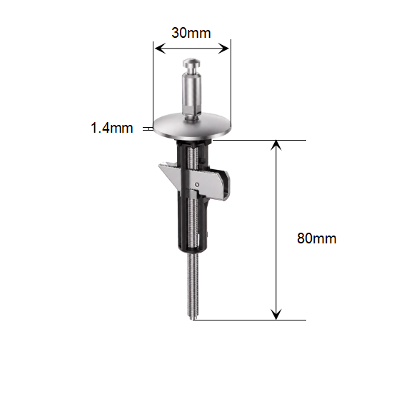 Quick Release Top Fix Toilet Seat Hinge with Fixed Base and M5 Lift-Off Top Fixing dimensions