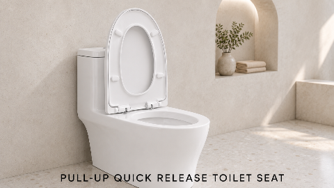 Adjustable Quick-Release Toilet Seat Hinge Kit with Pull-Out Base and Arch Top Lock application