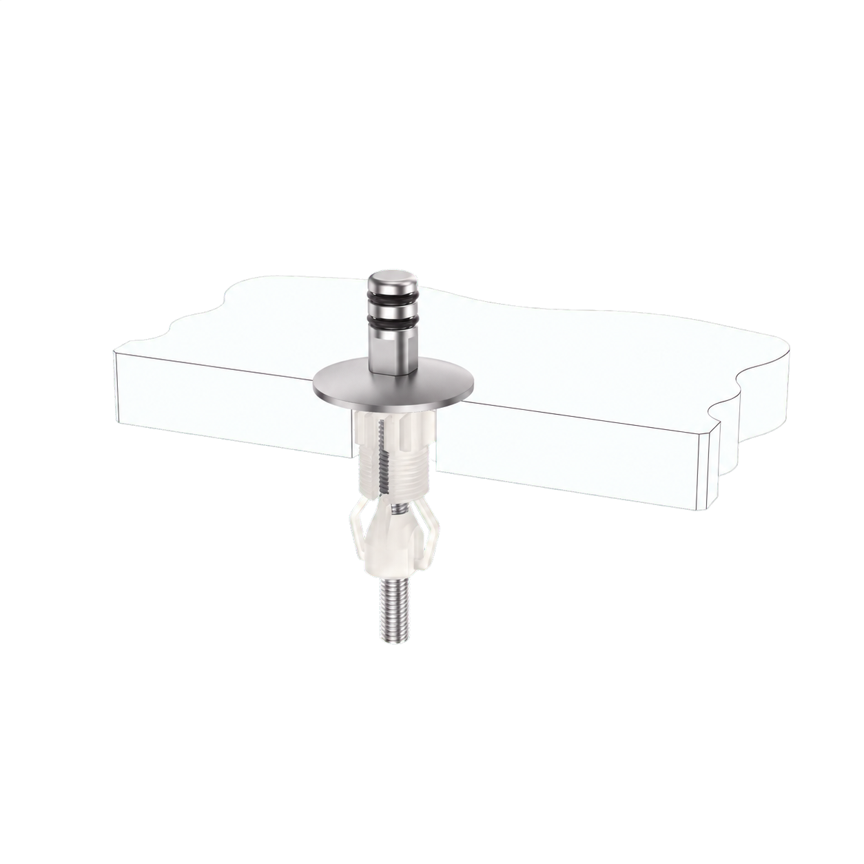Quick-Release Toilet Seat Top Fixing Kit with Fixed Keyless Pull-Out Base and Nylon Expansion Lock product view