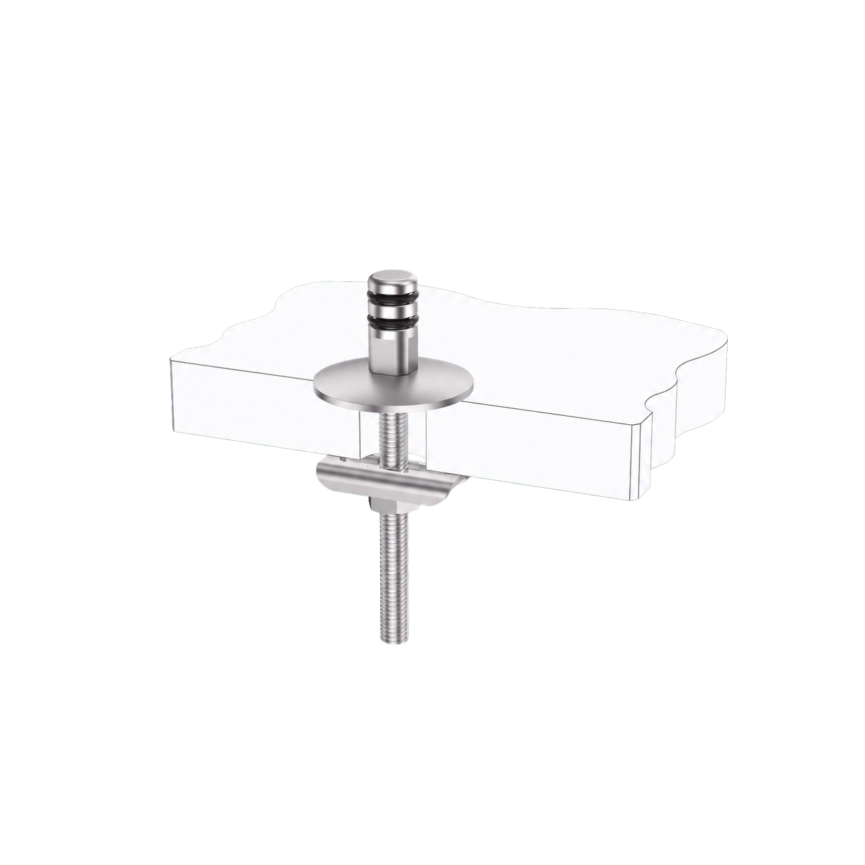 Quick-Release Toilet Seat Top Fixing Kit with Fixed Pull-Out Base and Slot Top Lock product view