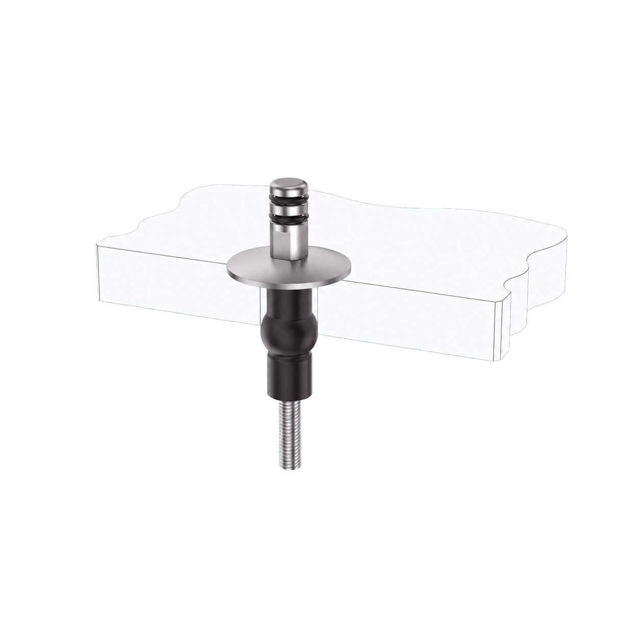 Quick-Release Toilet Seat Top Fixing Kit with Fixed Pull-Out Base and Rubber Expansion Plugs product view