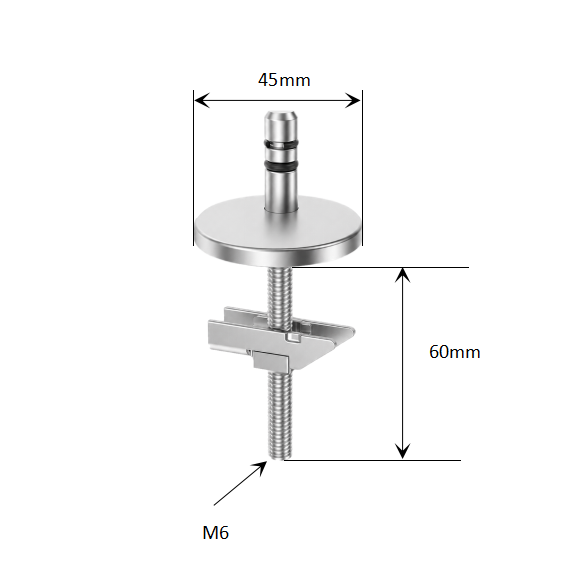 Adjustable Quick-Release Toilet Seat Hinge Kit with Pull-Out Base and Wedge Top Fixing dimensions