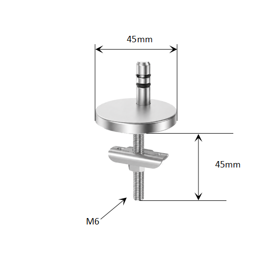 Adjustable Quick-Release Toilet Seat Hinge Assembly with Pull-Out Base and Slot Top Lock dimensions