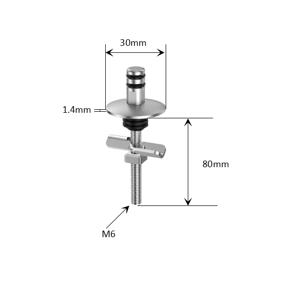 Quick-Release Toilet Seat Top Fixing Kit with Fixed Pull-Out Base and Special Lock dimensions