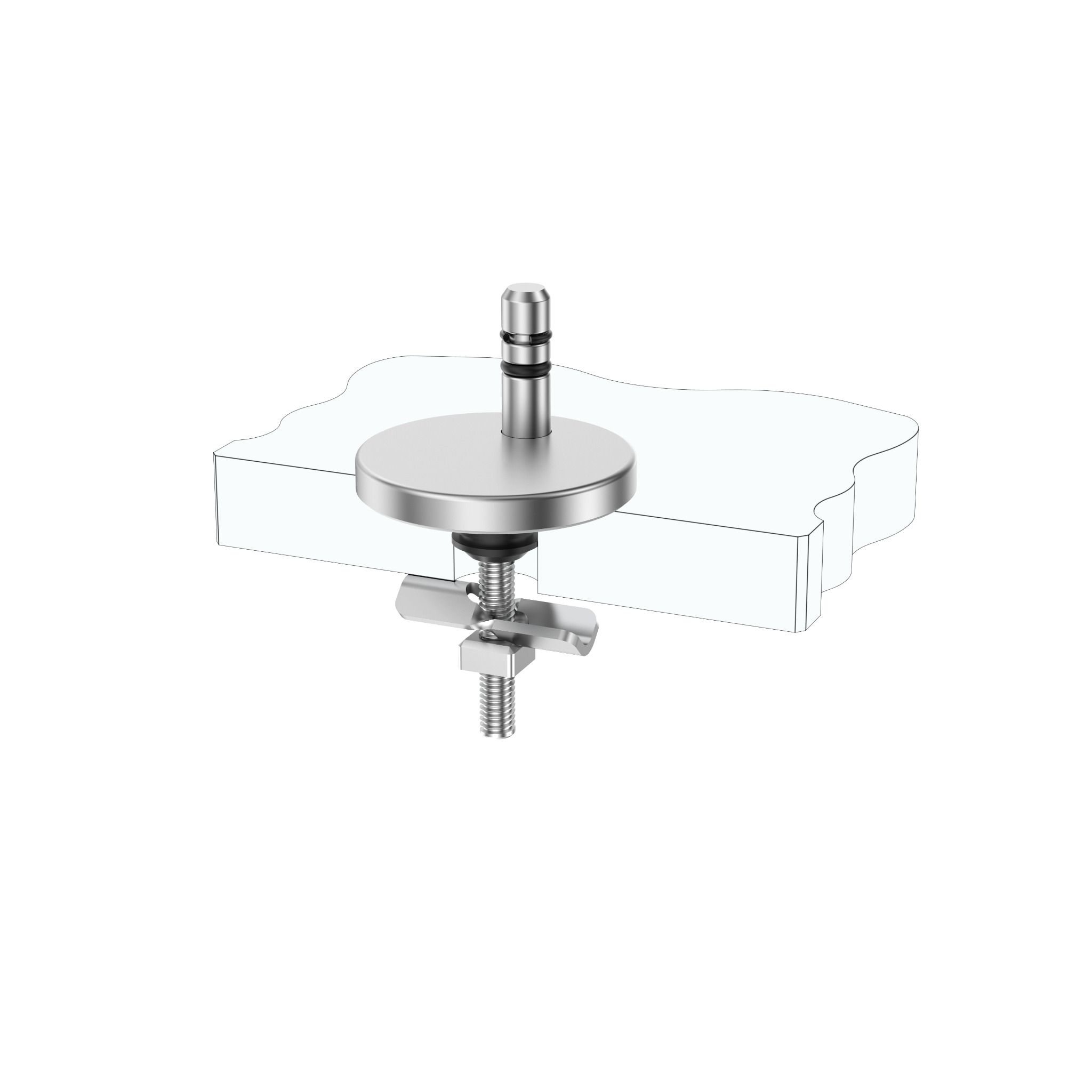 Adjustable Quick-Release Toilet Seat Top Fixing Kit with Pull-Out Base and Special-Shaped Lock product view