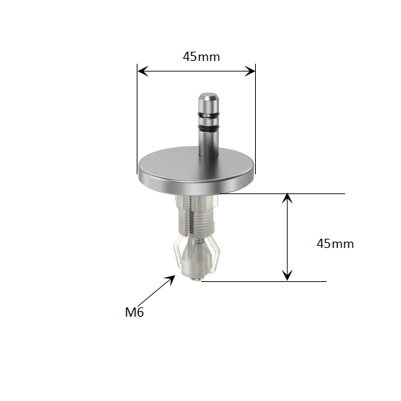 Adjustable Quick-Release Toilet Seat Hinge Kit with Keyless Pull-Out Base and Nylon Expansion Top Fixings dimensions