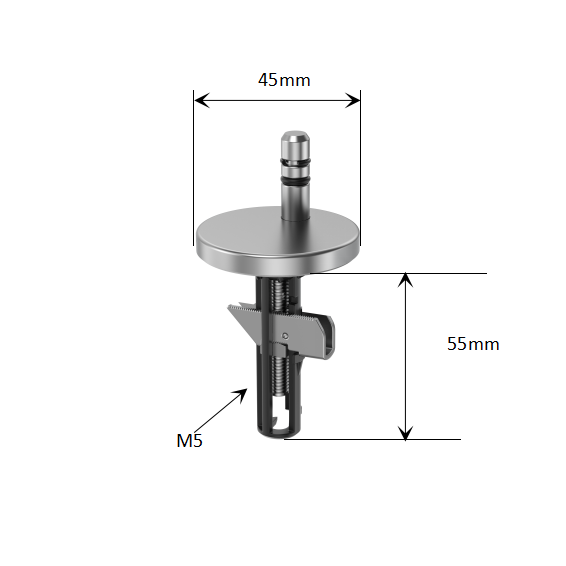 Adjustable Pull Out Quick-Release Toilet Seat Hinge Kit with M5 Lift-Off Top Fixing dimensions