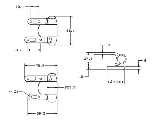 TY-K022 Zinc Alloy Soft-Close Pull Out Quick-Release Hinge for MDF, Wood and Resin Toilet Seats dimensions