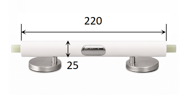 220 mm One Touch Quick Release Damper Hinge for Soft Close Toilet Seats dimensions