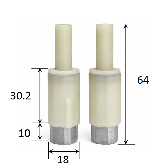 18 mm Diameter Compact Soft-Close Rotary Vane Damper for PP UF Toilet Seat Hinges dimensions