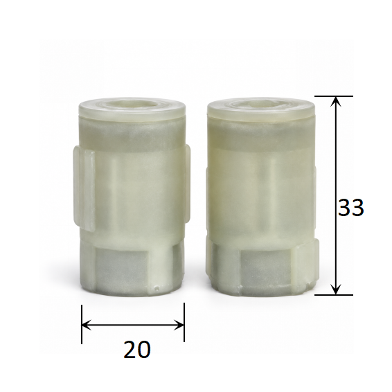 20 mm Diameter Adjustable Torque Rotary Damper for PP Soft Close Toilet Seats dimensions