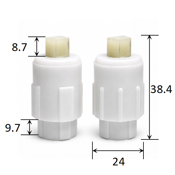 24mm Diameter Rotary Vane Damper for Soft Close Toilet Seat Cover dimensions