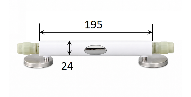 195mm One Key Quick Release Hinge Damper for UF and PP Toilet Seat Covers dimensions