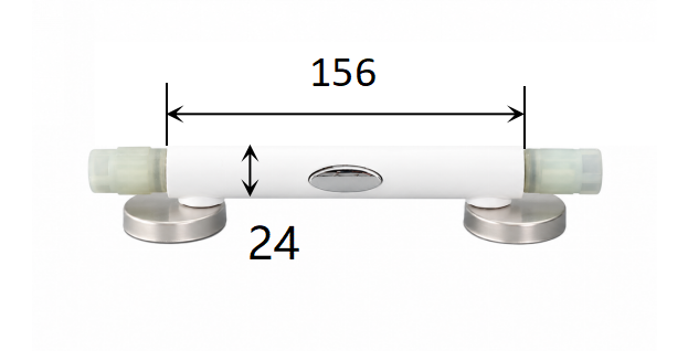 156 mm Length One-Button Quick-Release Hinge for Soft-Close Toilet Seats dimensions