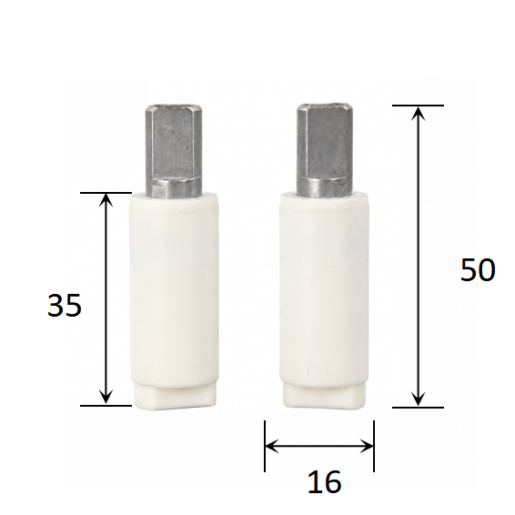 16 mm Diameter Super-Slim Vane Damper for Toilet Seat Hinges dimensions