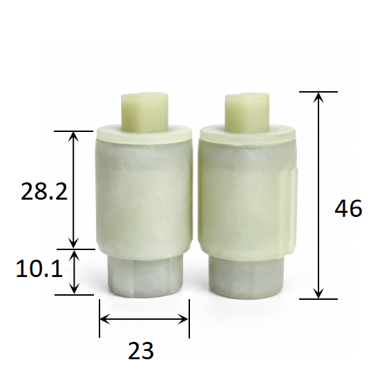 23 mm Diameter Soft Close Motion Control Damper for PP UF Toilet Seat Hinges dimensions