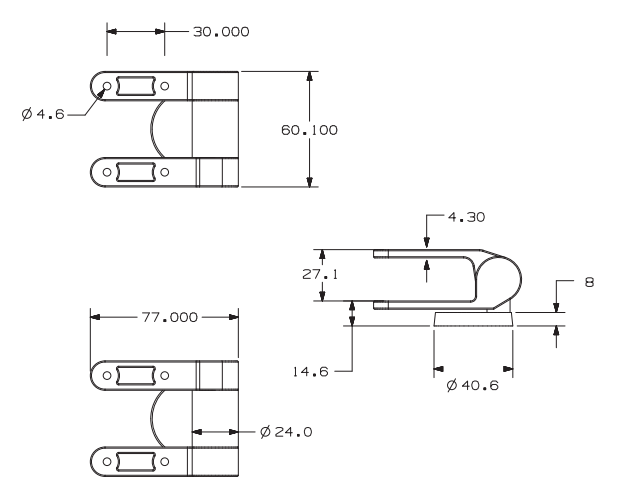 TY-P028 Bottom-Fixing Soft-Close Toilet Seat Hinges with Round Chrome Base dimensions