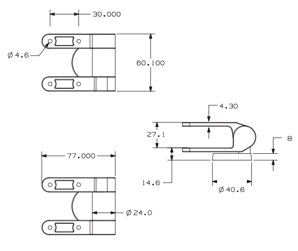 TY-P028GP Bright Gold Heavy-Duty Soft-Close Toilet Seat Hinges for MDF and Wooden Seats dimensions