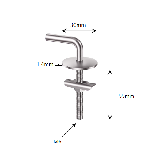 Fixed Base Traditional Toilet Seat Hinge with Slot Top Lock for PP WC Seats dimensions