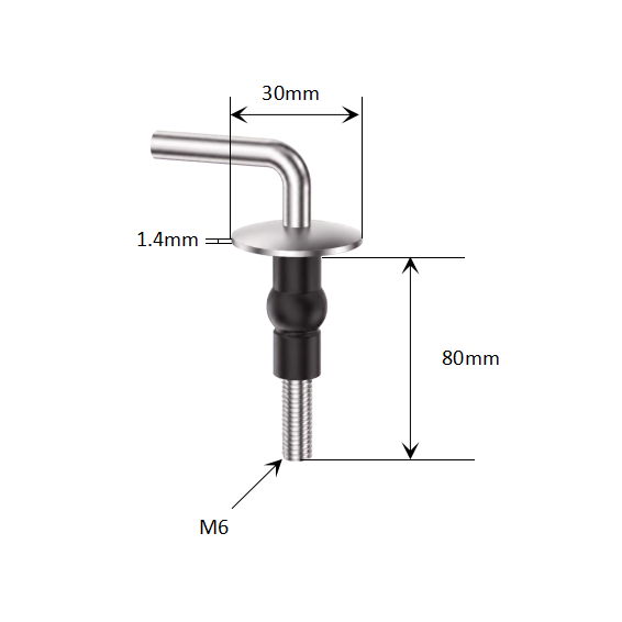 Fixed-Base Traditional Toilet Seat Hinge with Expanding Rubber Top Fixing for OEM Production dimensions