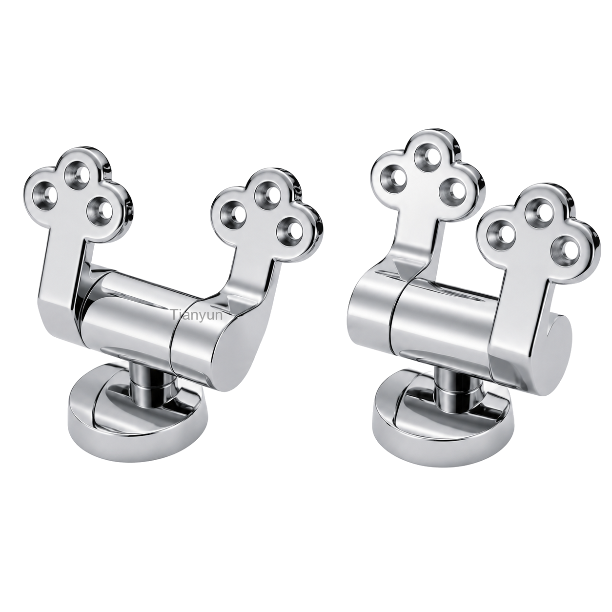 TY-P021 Multi-Hole Zinc Alloy Soft-Closing Hinge for Wood and MDF Toilet Seats product view