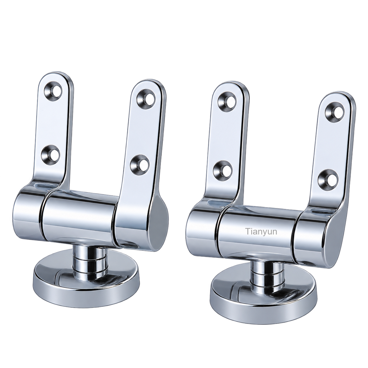 TY-K028 Tool-Free Pull-Out Quick Release Toilet Seat Soft Close Hinges Chrome Round Base product view