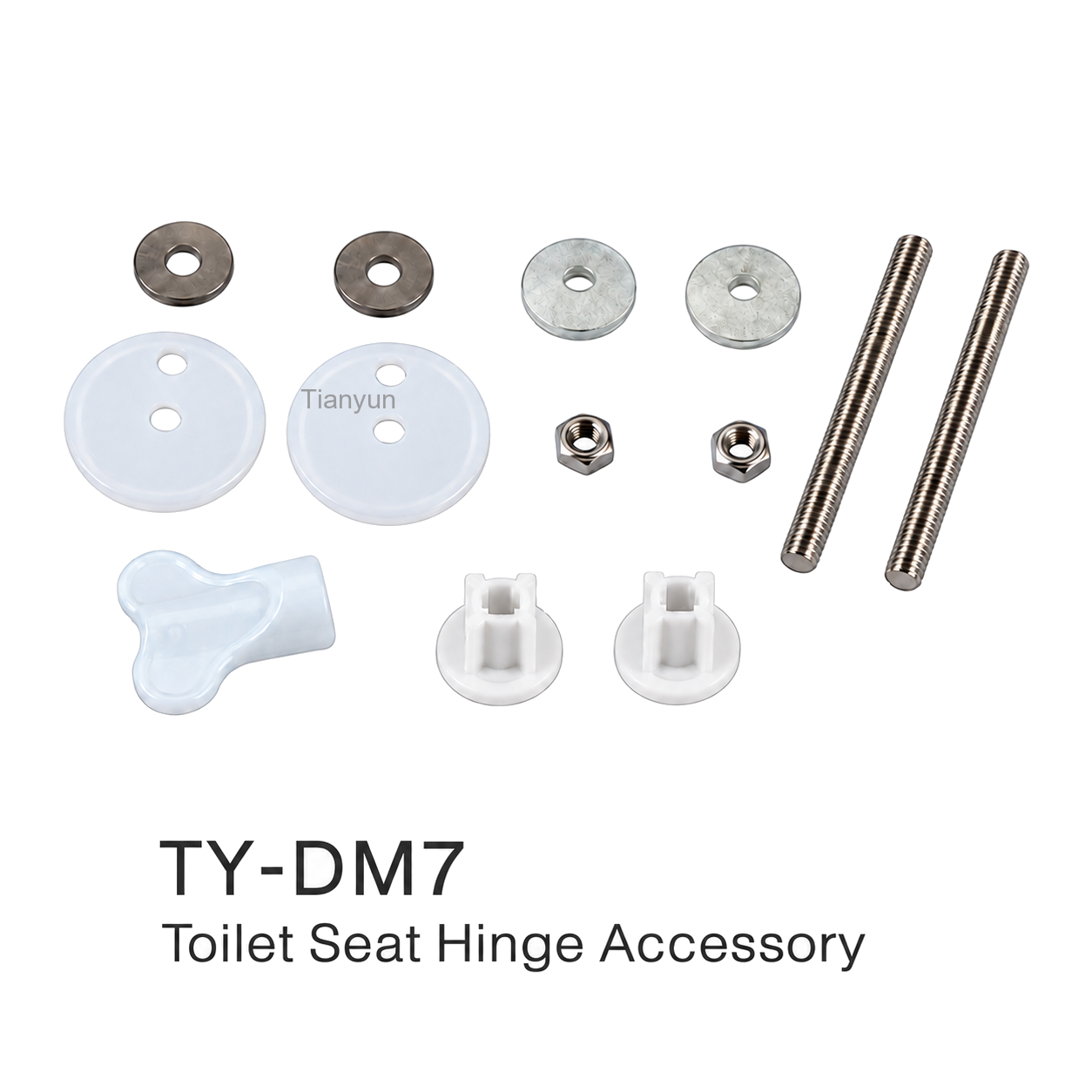 TY-P021 Multi-Hole Zinc Alloy Soft-Closing Hinge for Wood and MDF Toilet Seats product view
