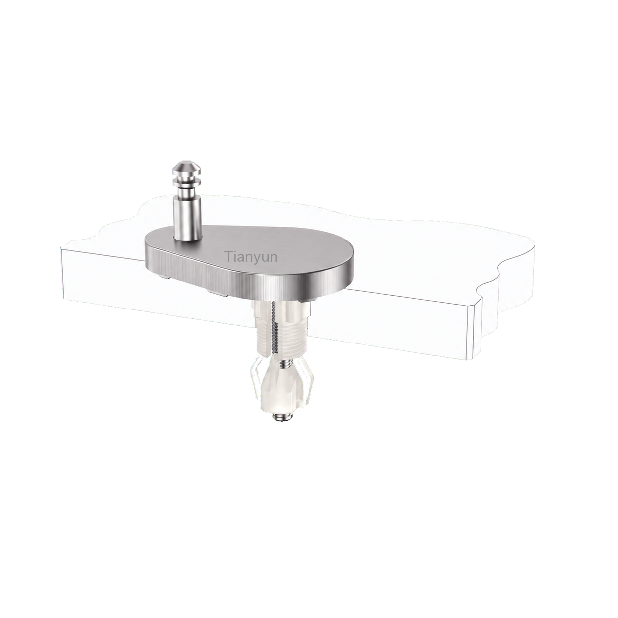 Adjustable Teardrop Push-Button Quick-Release Toilet Seat Kit with Nylon Expansion Top Fixings product view