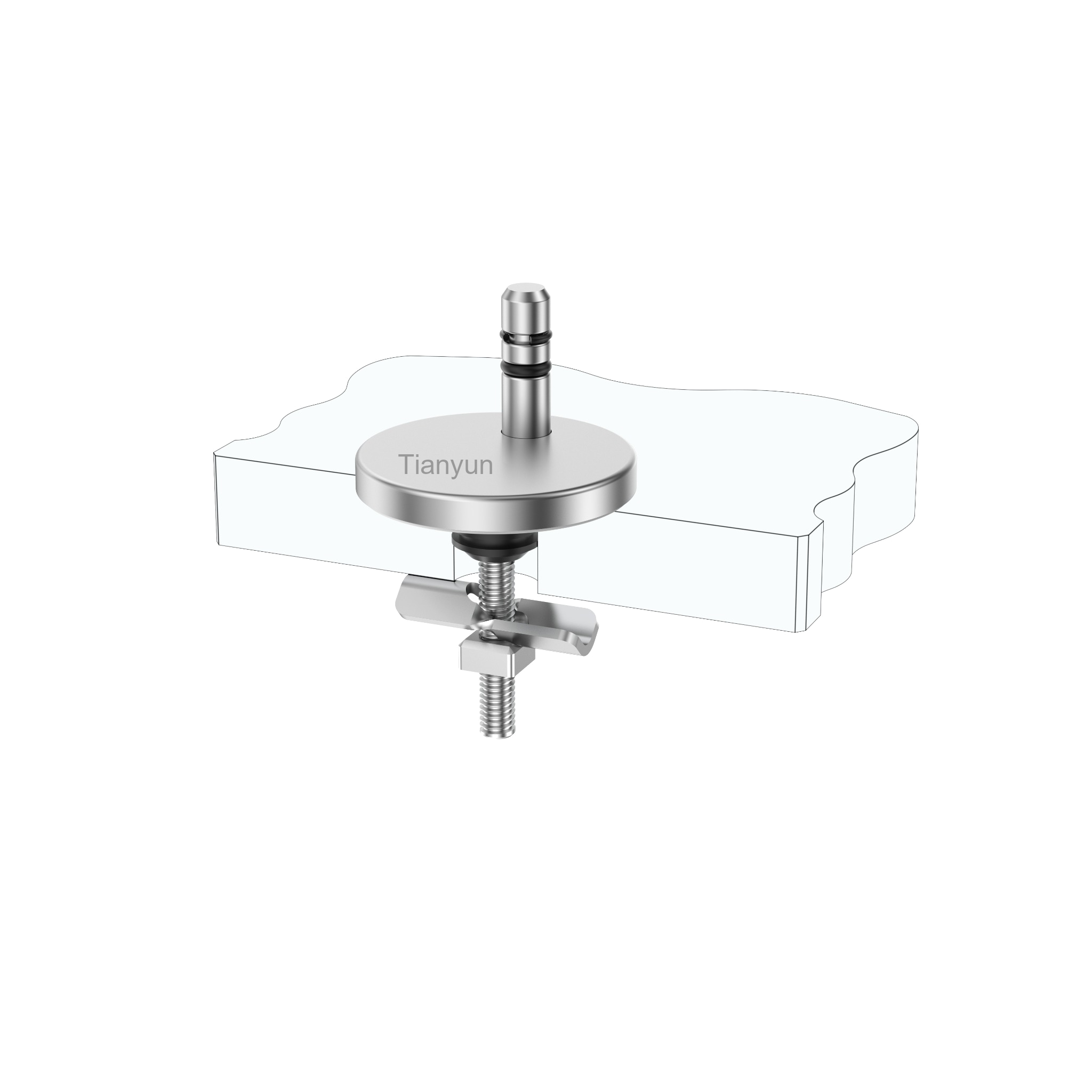 Adjustable Quick-Release Toilet Seat Top Fixing Kit with Pull-Out Base and Special-Shaped Lock product view