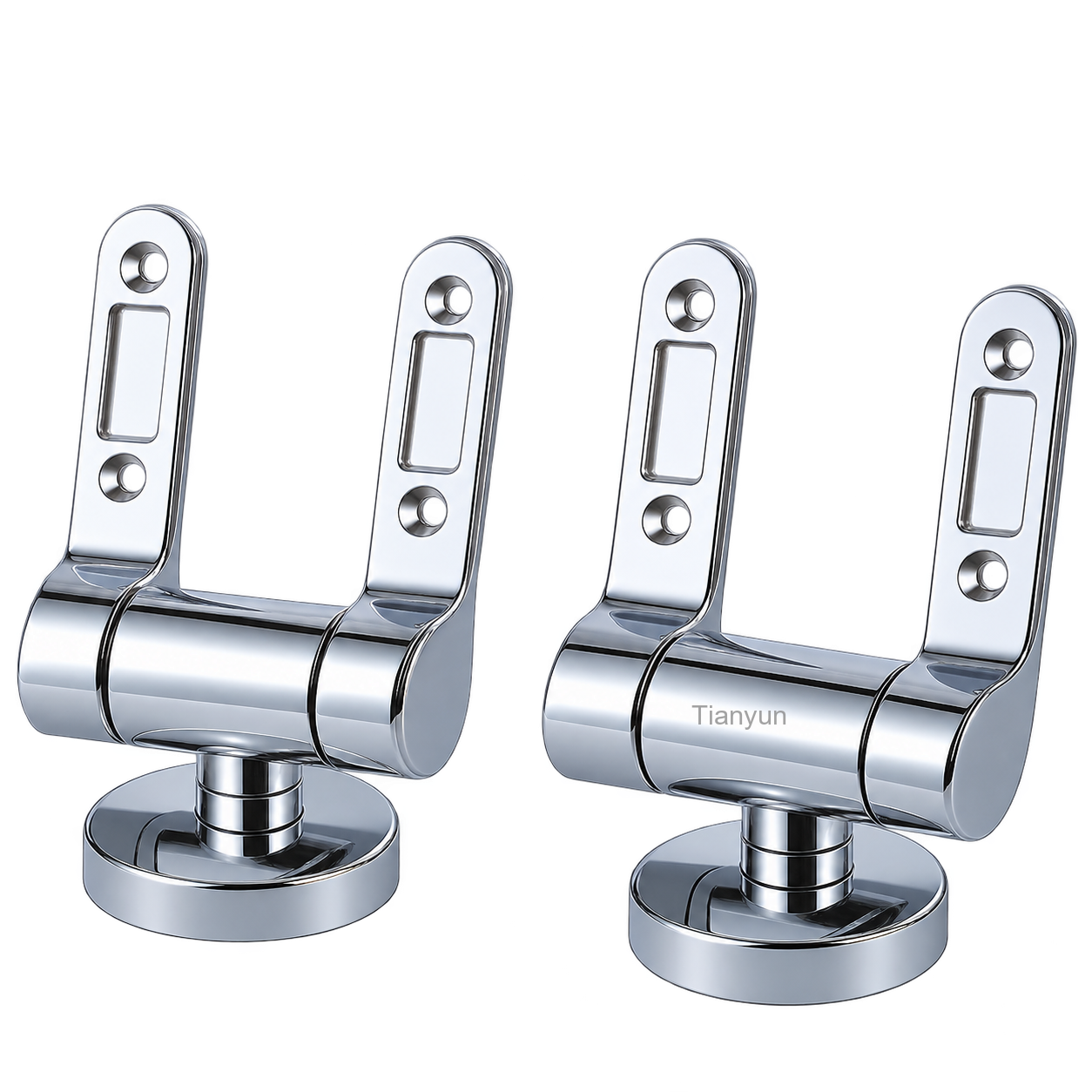 TY-K028 Tool-Free Pull-Out Quick Release Toilet Seat Soft Close Hinges Chrome Round Base product view