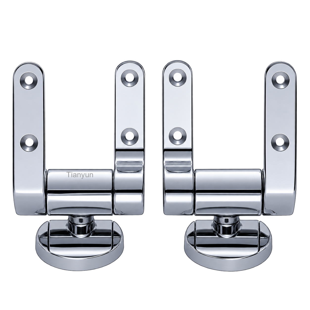 TY-P028 Bottom-Fixing Soft-Close Toilet Seat Hinges with Round Chrome Base product view