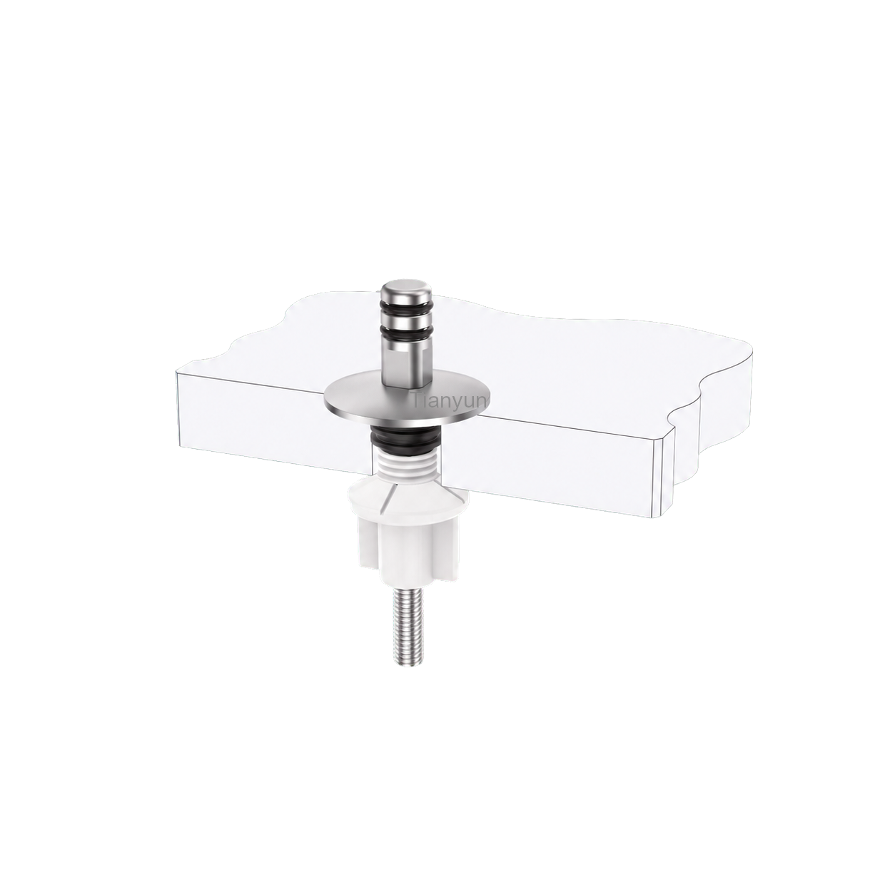 Quick-Release Toilet Seat Hinge Kit with Fixed Pull-Out Base and M6 Plastic Nut Bottom Fixing product view