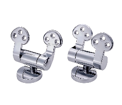 TY-P023 Chrome-Plated Zinc Alloy Soft-Close Hinges for MDF, Molded Wood, Solid Wood, Bamboo and Resin Toilet Seats with Bottom-Mount Fittings