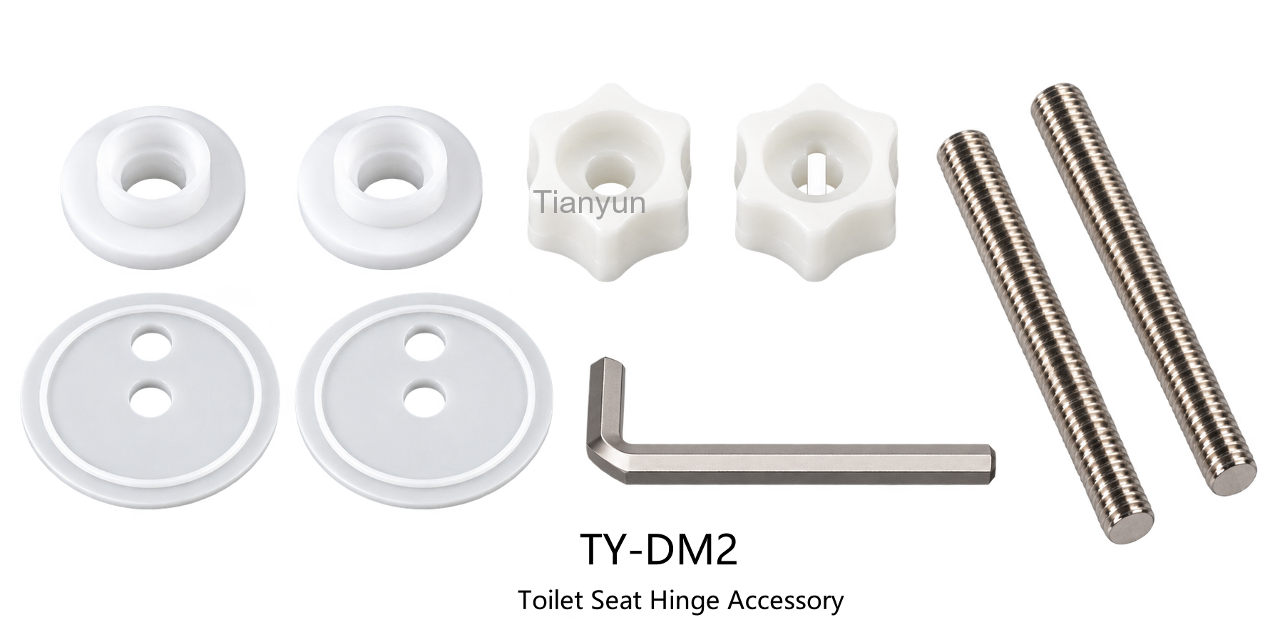 TY-A021 Heavy-Duty Metal Soft-Close Hinges for MDF and Wooden Toilet Seats product view