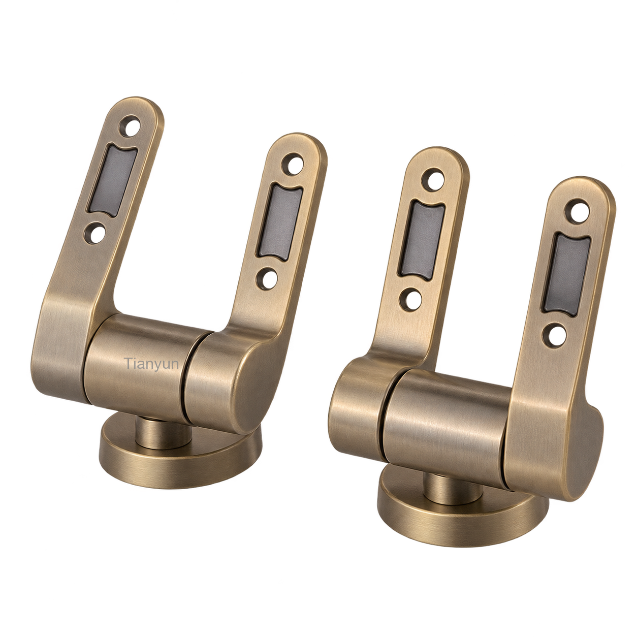 TY-P028AB Antique Bronze Heavy-Duty Soft-Close Toilet Seat Hinges for MDF and Wooden Seats product view