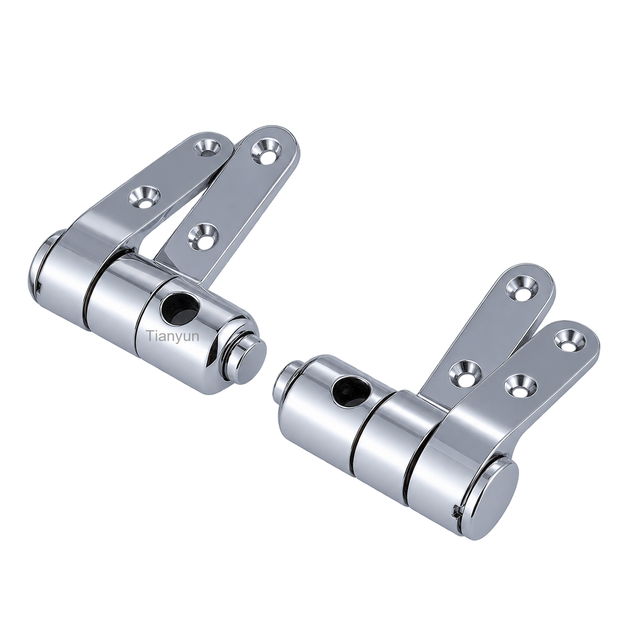 TY-P029A Chrome Plated Zinc Alloy Soft Close Toilet Seat Hinges with Two-Button Quick Release and Adjustable Top Fixing Bases product view