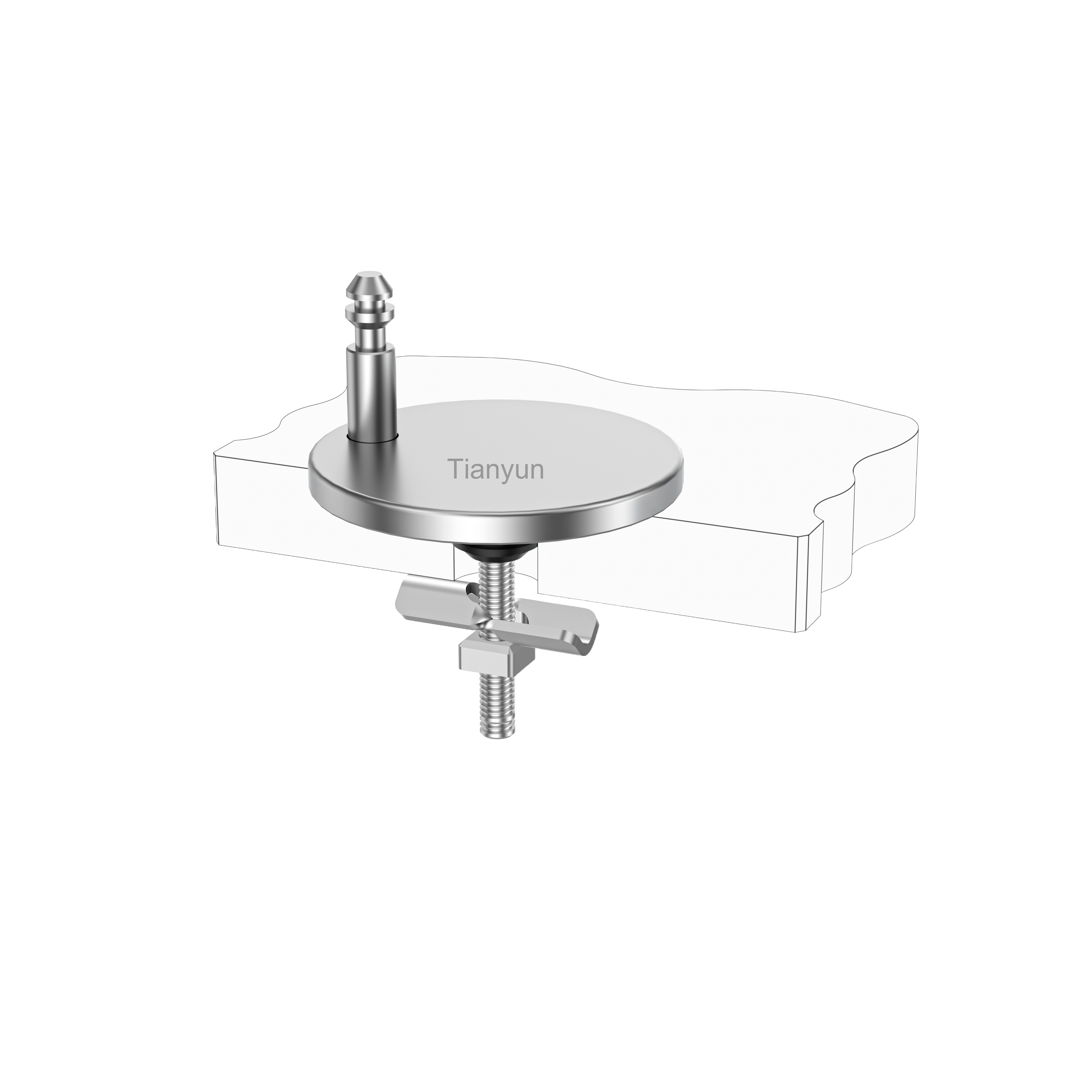 Special Top Lock Adjustable Stainless Steel Push-Button Quick-Release Toilet Seat Mounting Base Set product view