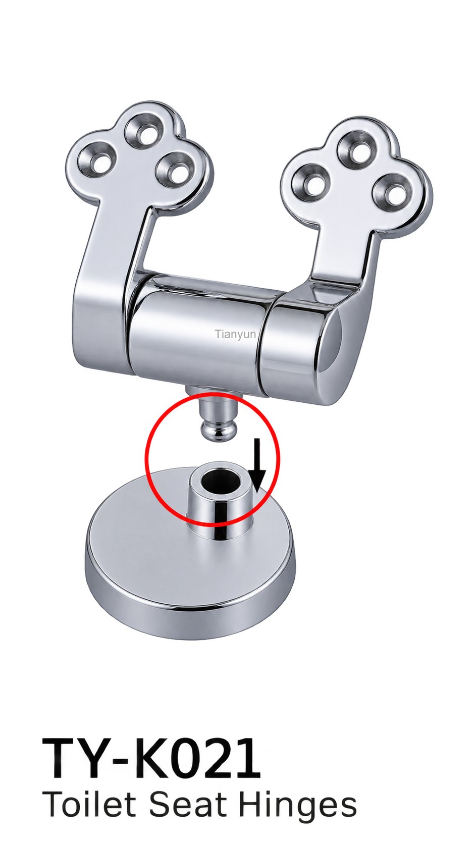 TY-K021 Zinc Alloy Soft-Close Quick-Release Hinge for Wood, MDF and Resin Toilet Seats product view