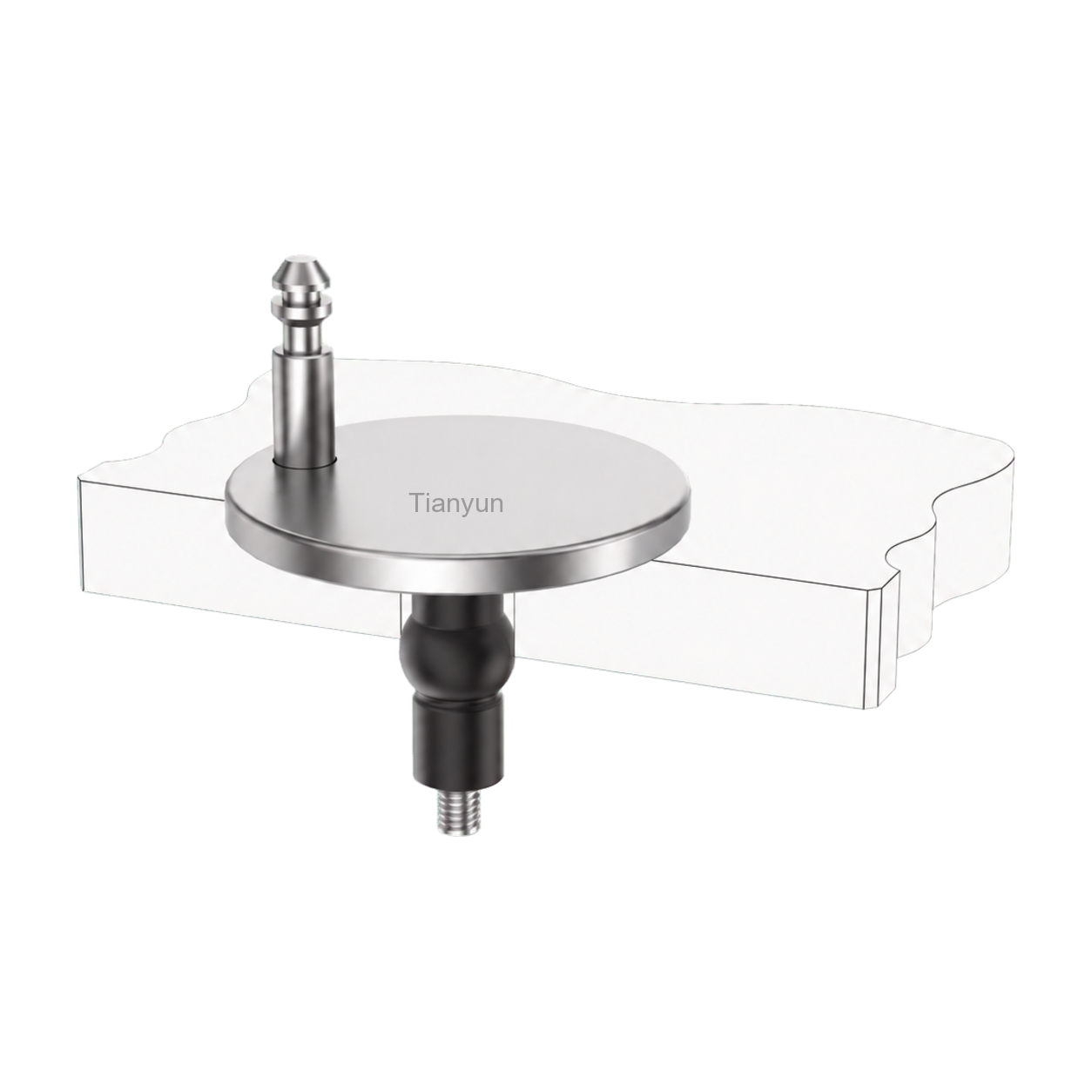 Adjustable Stainless Steel Quick-Release Toilet Seat Mounting Base with Rubber Expansion Top Fixing Kit product view