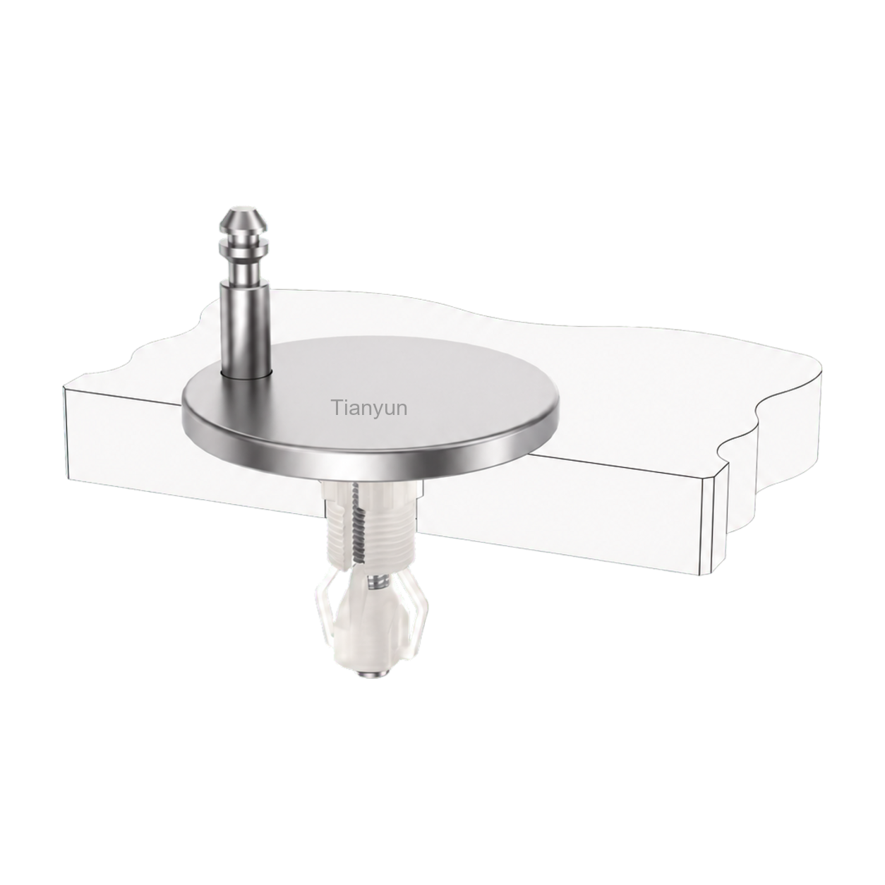 Adjustable Push-Button Quick-Release Toilet Seat Mounting Kit with Nylon Expansion Top Fixings product view