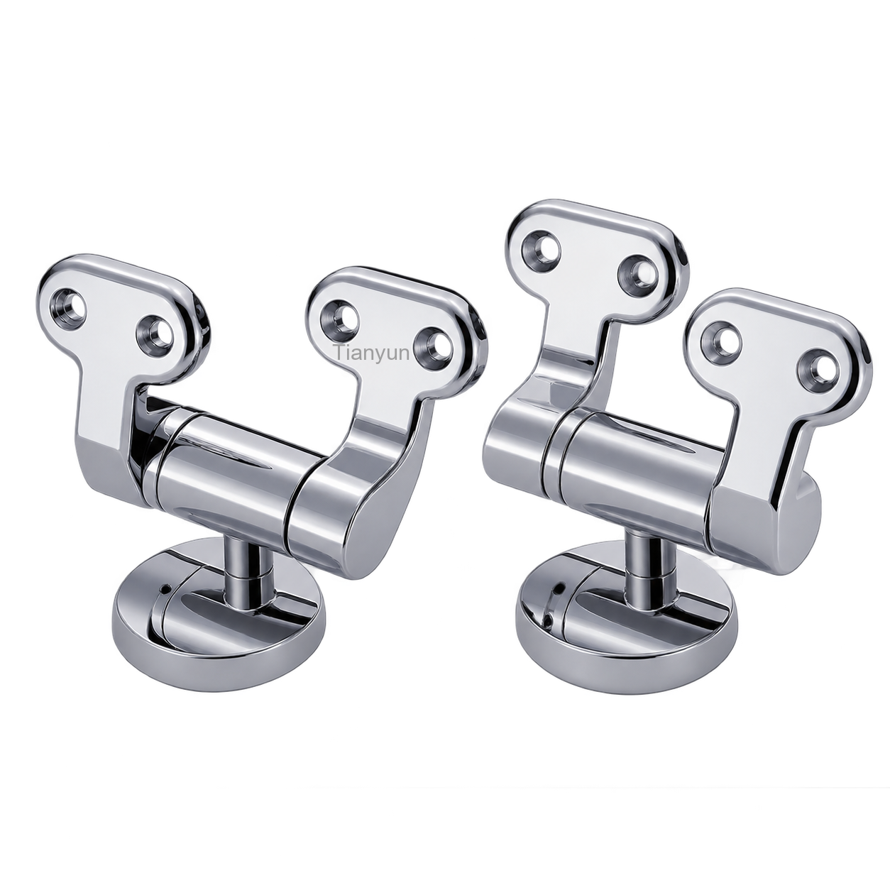 TY-P027 Bottom Fixing Zinc Alloy Soft Close Toilet Seat Hinges for MDF and Wooden Seats product view